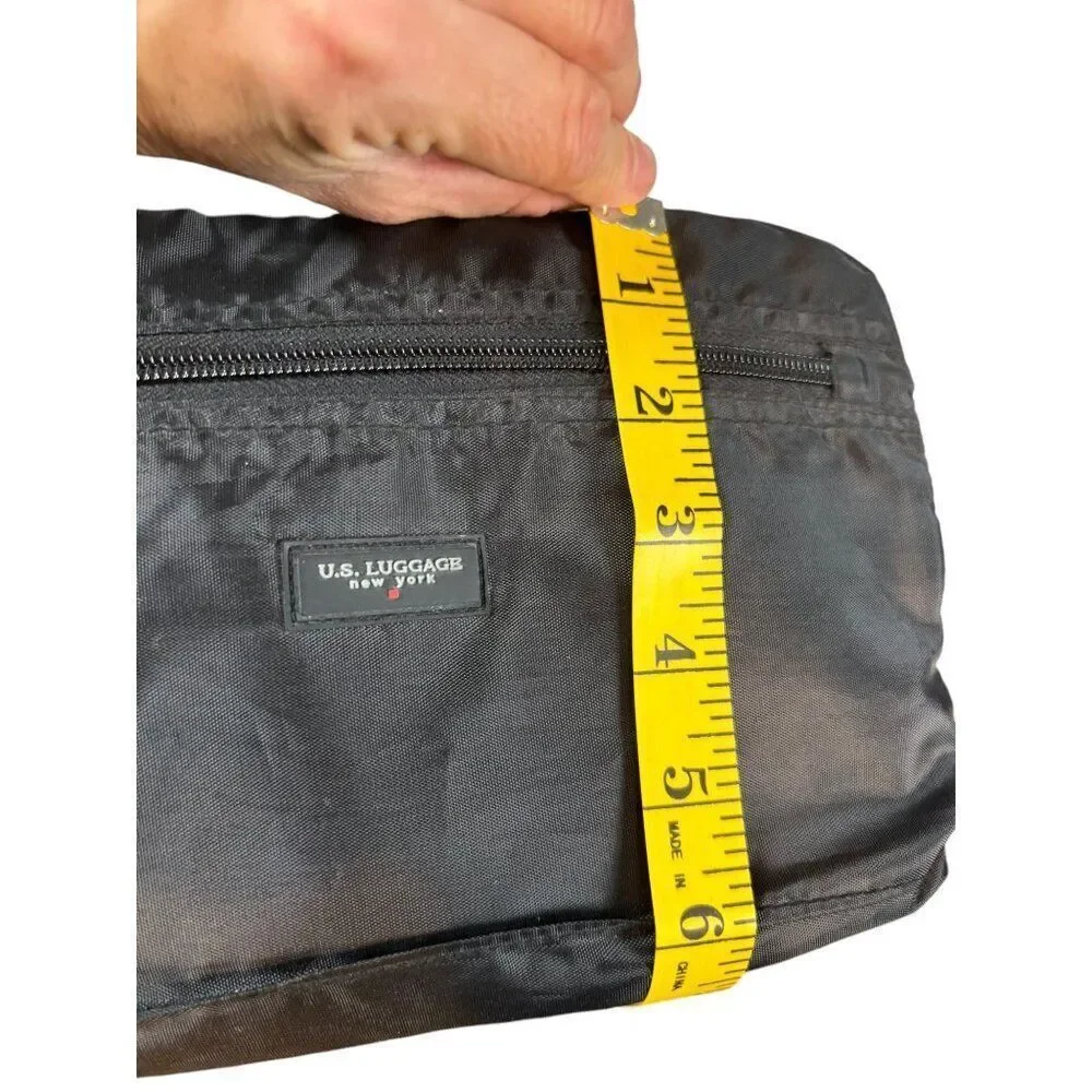 U.S. Luggage New York Black Nylon Travel Toiletry Bag With Zipper Compartments